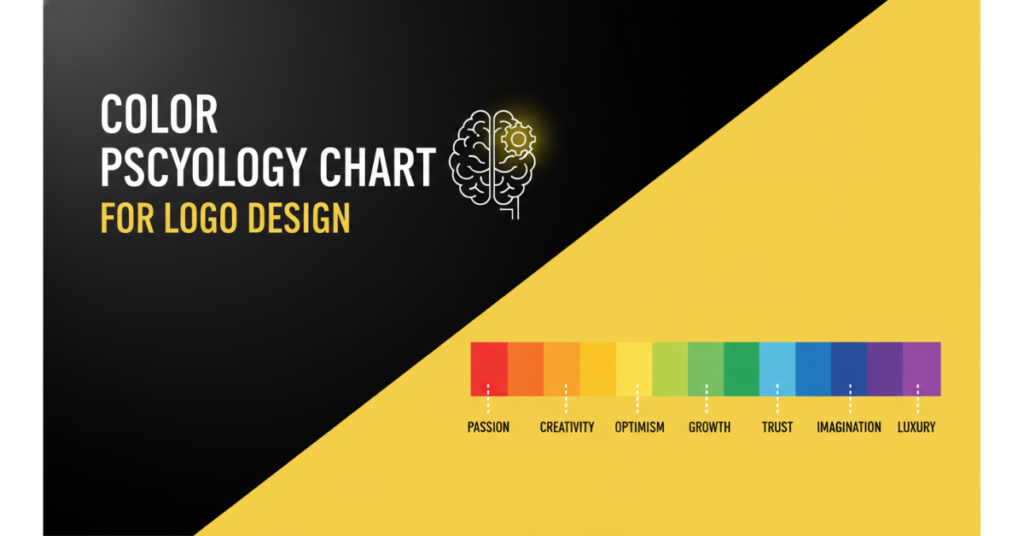 Color psychology chart for logo design showing emotional responses