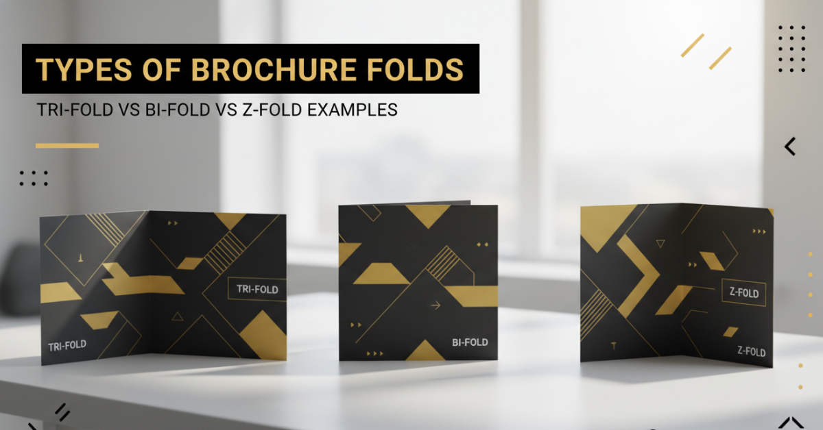types of brochure folds - tri-fold vs bi-fold vs z-fold examples