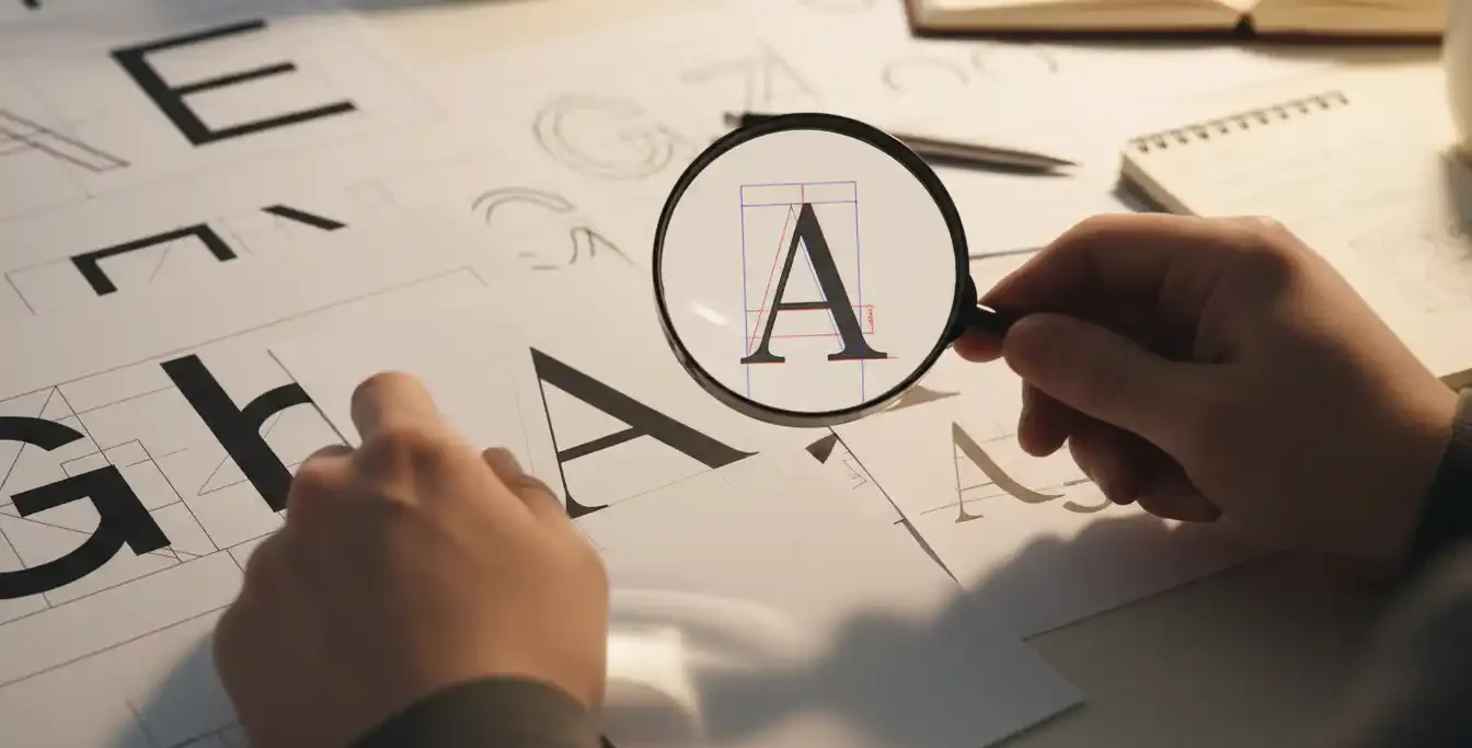 designer reviewing professional logo design fonts for startups in Hyderabad