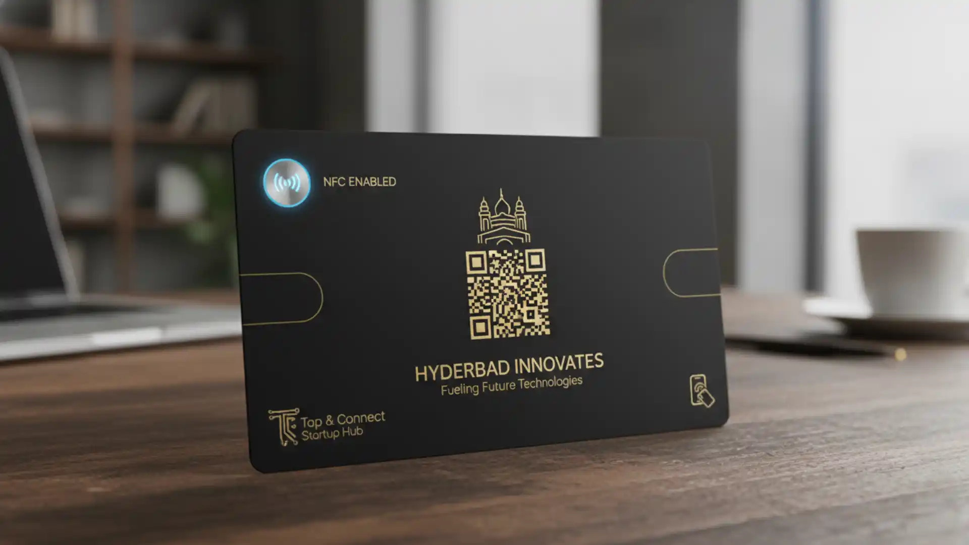 NFC enabled business card design with QR code for Hyderabad startups