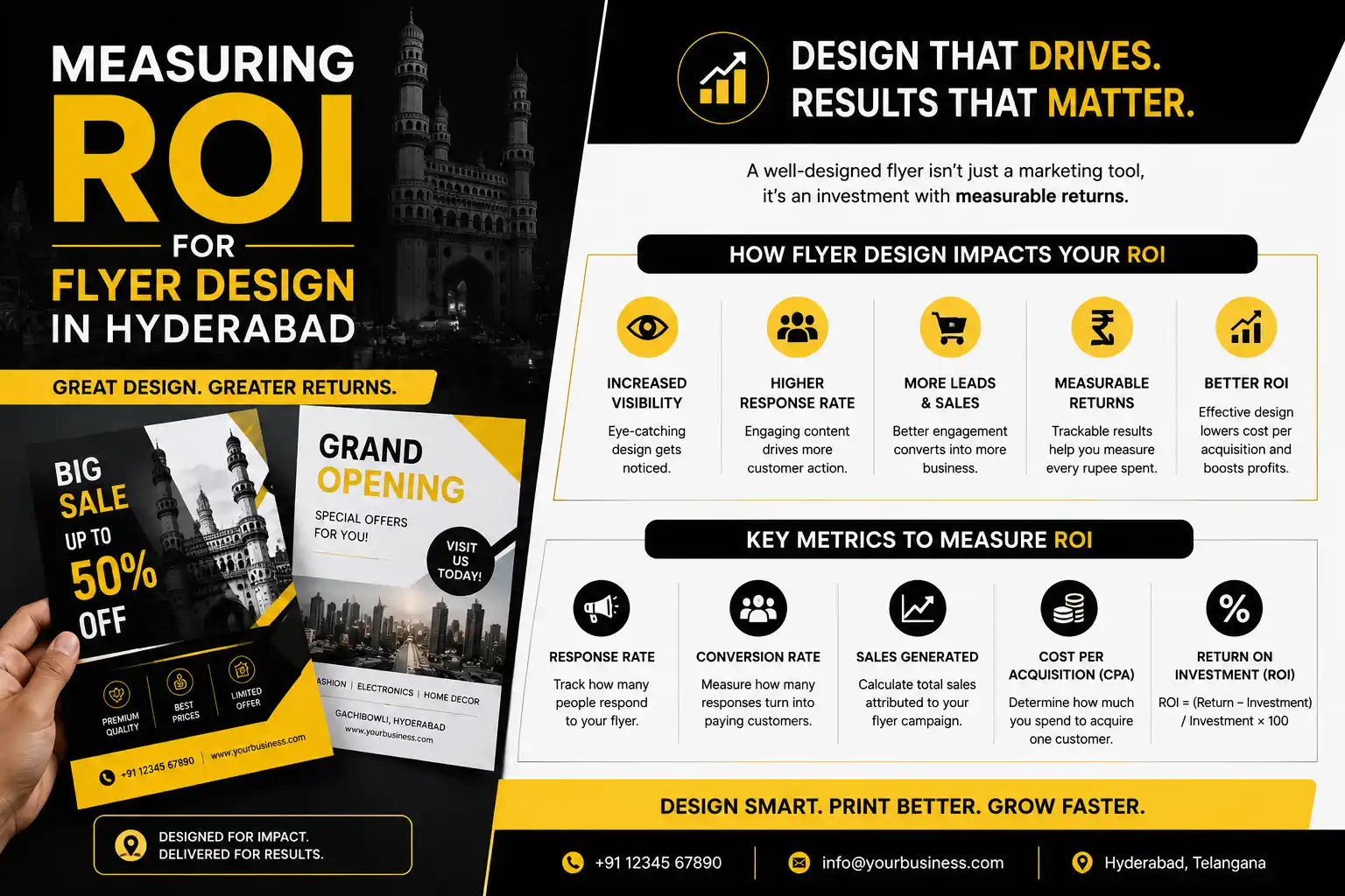 Measuring ROI for flyer design in Hyderabad